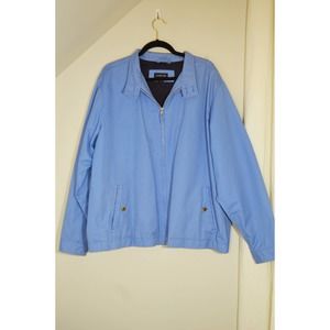 1990s Lands End periwinkle light blue windbreaker jacket XL